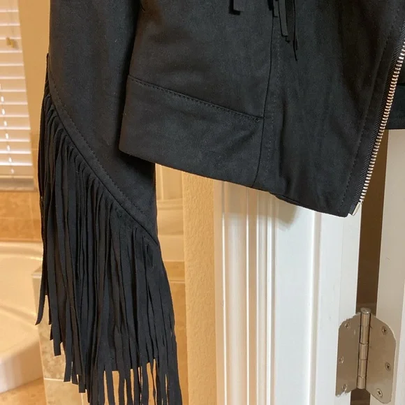 Zara Faux Suede Fringe Jacket - Picture 5 of 6
